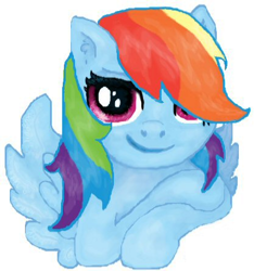 Size: 417x446 | Tagged: artist needed, source needed, safe, rainbow dash, pegasus, pony, bust, portrait, solo