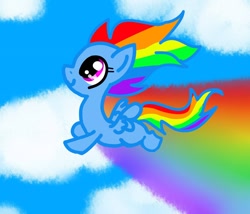 Size: 1024x878 | Tagged: safe, artist:blueyedhorse3457, rainbow dash, pegasus, pony, filly, filly rainbow dash, solo, young