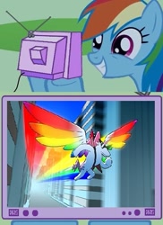 Size: 437x600 | Tagged: safe, rainbow dash, pegasus, pony, exploitable meme, lloyd the rock'n unicorn, meme, obligatory pony, tv meme