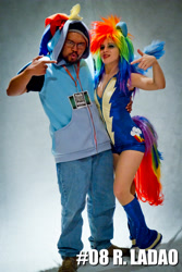 Size: 3456x5184 | Tagged: safe, artist:limebarb, artist:thesoulcrash, rainbow dash, human, cosplay, irl, irl human, photo, wonderbolt trainee uniform, youmacon