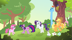 Size: 1600x894 | Tagged: safe, derpibooru import, applejack, fluttershy, rainbow dash, rarity, twilight sparkle, earth pony, pegasus, pony, unicorn, 1000 hours in ms paint, intentionally bad, ms paint