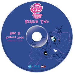 Size: 2387x2339 | Tagged: safe, artist:pixelgrip94, princess luna, alicorn, pony, season 2, blu-ray, ethereal mane, fake, fake blu-ray set, female, mare, peytral, prone, simple background, solo, starry mane, transparent background