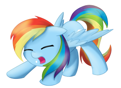 Size: 921x670 | Tagged: safe, artist:dusthiel, rainbow dash, pegasus, pony, cute, dashabetes, sleepy, solo, stretching, yawn