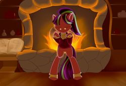 Size: 1024x706 | Tagged: safe, artist:dusthiel, snowfall frost, starlight glimmer, pony, a hearth's warming tail, bipedal, fireplace, solo