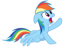 Size: 1030x775 | Tagged: safe, artist:tardifice, derpibooru import, rainbow dash, pegasus, pony, rarity investigates, kneeling, open mouth, simple background, solo, transparent background, vector