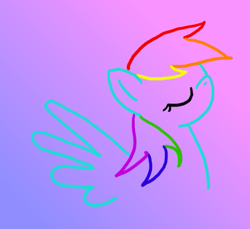 Size: 533x489 | Tagged: safe, artist:melodicmarzipan, derpibooru import, rainbow dash, pegasus, pony, female, gradient background, mare, solo