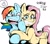 Size: 600x533 | Tagged: safe, artist:nekubi, fluttershy, rainbow dash, pegasus, pony, cross-popping veins, crying, emoticon, hug, japanese, pictogram, scared, unamused