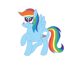 Size: 2592x1936 | Tagged: safe, artist:squipycheetah, derpibooru import, rainbow dash, pegasus, pony, looking up, raised hoof, simple background, small wings, smiling, solo, spread wings, transparent background, vector