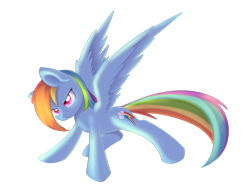 Size: 1024x783 | Tagged: safe, artist:dusthiel, rainbow dash, pegasus, pony, backwards cutie mark, blue coat, female, mare, multicolored mane, solo