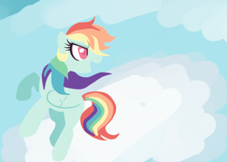 Size: 1000x715 | Tagged: safe, artist:annaiszoom, derpibooru import, rainbow dash, pegasus, pony, flying, lineless, solo