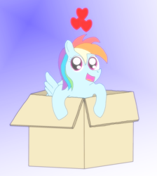 Size: 845x945 | Tagged: safe, artist:heartshielder1991, rainbow dash, pegasus, pony, fanfic:my little dashie, box, solo