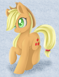 Size: 1011x1324 | Tagged: safe, artist:dusthiel, applejack, earth pony, pony, applejack's hat, cowboy hat, hat, raised hoof, solo, stetson