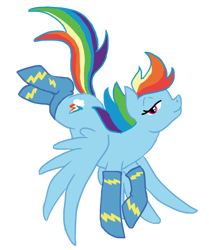 Size: 650x778 | Tagged: safe, artist:bux, rainbow dash, pegasus, pony, bedroom eyes, clothes, socks, solo