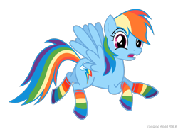 Size: 1100x800 | Tagged: safe, artist:t cool, rainbow dash, pegasus, pony, clothes, rainbow socks, socks, solo, striped socks