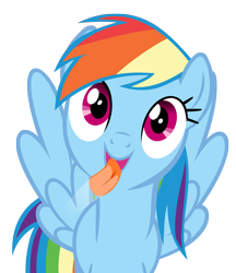 Size: 3000x3473 | Tagged: safe, artist:sportsracer48, rainbow dash, pegasus, pony, female, fourth wall, licking, mare, screen, silly, simple background, solo, spread wings, tongue out, transparent background, vector, wings