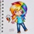 Size: 907x908 | Tagged: safe, artist:gummigator, derpibooru import, rainbow dash, human, chibi, cutie mark, humanized, solo, traditional art