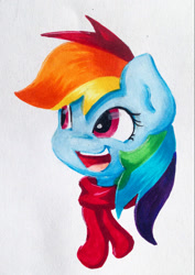 Size: 906x1280 | Tagged: safe, artist:gummigator, derpibooru import, rainbow dash, pegasus, pony, bust, portrait, solo, traditional art