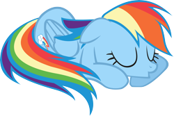 Size: 5817x3881 | Tagged: safe, artist:waranto, rainbow dash, pegasus, pony, absurd resolution, simple background, sleeping, solo, transparent background, vector