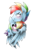 Size: 576x896 | Tagged: safe, artist:annie-aya, rainbow blitz, rainbow dash, pegasus, pony, blushing, dashblitz, female, hug, male, rule 63, self ponidox, selfcest, shipping, straight, tsundere, winghug