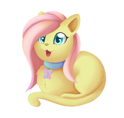 Size: 1001x956 | Tagged: safe, artist:dusthiel, fluttershy, cat, catified, cute, female, fluttercat, open mouth, ponyloaf, prone, shyabetes, simple background, smiling, solo, species swap, transparent background