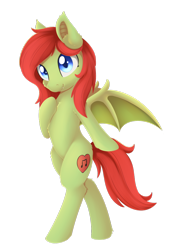 Size: 1024x1397 | Tagged: safe, artist:dusthiel, oc, oc only, oc:melody heartsong, bat pony, pony, bipedal, cute, female, mare, simple background, solo, transparent background