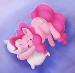 Size: 1101x1069 | Tagged: safe, artist:dusthiel, pinkie pie, earth pony, pony, cute, diapinkes, drool, female, hug, mare, pillow, smiling, solo