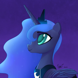 Size: 3000x3000 | Tagged: safe, artist:paulyt7, princess luna, alicorn, pony, colored pupils, female, mare, solo