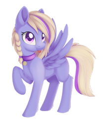 Size: 1024x1208 | Tagged: safe, artist:dusthiel, oc, oc only, oc:joyful surprise, pegasus, pony, commission, female, mare, simple background, solo, tongue out, transparent background