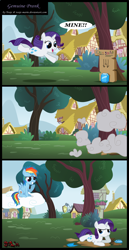 Size: 1230x2389 | Tagged: safe, artist:toxic-mario, derpibooru import, rainbow dash, rarity, pegasus, pony, unicorn, cloud, comic, filly, filly rainbow dash, filly rarity, foal, gem, prank