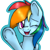 Size: 350x350 | Tagged: safe, artist:dbleki, derpibooru import, rainbow dash, pegasus, pony, cute, happy, hoofbump, looking at you, one eye closed, open mouth, raised hoof, smiling, solo, wink