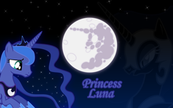 Size: 1920x1200 | Tagged: safe, artist:nicolasnsane, edit, princess luna, alicorn, pony, ethereal mane, female, frown, full moon, mare, mare in the moon, moon, night, sad, solo, starry mane, stars, vector, wallpaper, wallpaper edit