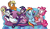 Size: 1149x677 | Tagged: safe, artist:brendahickey, derpibooru import, edit, idw, applejack, fluttershy, pinkie pie, rainbow dash, rarity, twilight sparkle, twilight sparkle (alicorn), alicorn, earth pony, pegasus, pony, unicorn, spoiler:comic, spoiler:comic40, background removed, book, diva, draw me like one of your french girls, female, mane six, mare, pose, simple background, sofa, transparent background