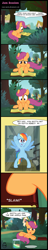 Size: 1009x5217 | Tagged: safe, artist:toxic-mario, daring do, rainbow dash, scootaloo, pegasus, pony, book, comic, reading, trapped, zap apple jam