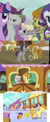 Size: 647x1564 | Tagged: safe, derpibooru import, edit, edited screencap, screencap, applejack, carrot top, daisy, dinky hooves, golden harvest, pinkie pie, rainbow dash, rarity, twilight sparkle, twinkleshine, written script, earth pony, pegasus, pony, unicorn, just for sidekicks, female, friendship express, goldenscript, male, shipping, straight, train, train conductor