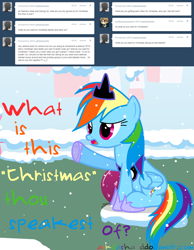 Size: 1280x1646 | Tagged: safe, artist:drumblastingquilava, rainbow dash, pegasus, pony, ask, askdashanddo, solo, tumblr