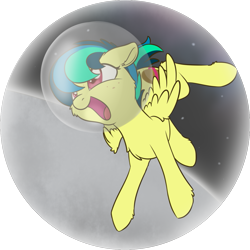Size: 1151x1151 | Tagged: safe, artist:dusthiel, oc, oc only, oc:apogee, pegasus, pony, atg 2018, chest fluff, cute, diageetes, ear fluff, leg fluff, newbie artist training grounds, ocbetes, open mouth, solo, space, space helmet, wing fluff