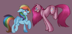 Size: 1584x760 | Tagged: safe, artist:justalittleshadow, artist:xxtailsytailsxx, derpibooru import, pinkie pie, rainbow dash, earth pony, pegasus, pony, pinkamena diane pie