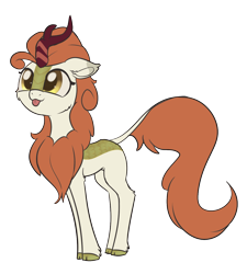 Size: 1084x1206 | Tagged: safe, artist:dusthiel, autumn blaze, kirin, sounds of silence, :p, cloven hooves, female, floppy ears, simple background, smiling, solo, tongue out, transparent background