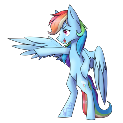 Size: 1600x1600 | Tagged: safe, artist:myralilth, derpibooru import, rainbow dash, pegasus, pony, bipedal, solo