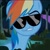 Size: 862x865 | Tagged: safe, rainbow dash, pegasus, pony, daring don't, dat butt, faic, smugdash, solo, sunglasses