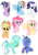 Size: 2067x2923 | Tagged: safe, artist:oceanbreezebrony, applejack, fluttershy, lyra heartstrings, pinkie pie, princess luna, rainbow dash, rarity, twilight sparkle, alicorn, earth pony, pegasus, pony, unicorn, mane six, s1 luna, simple background, sticker, transparent background