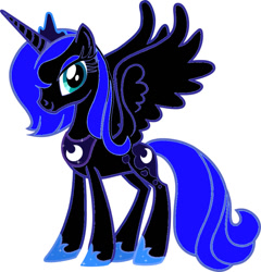 Size: 876x912 | Tagged: safe, artist:melykat10, nightmare moon, princess luna, alicorn, pony, female, hoof shoes, mare, nightmare luna, peytral, recolor