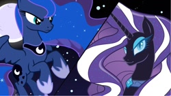 Size: 1280x720 | Tagged: artist needed, safe, nightmare rarity, princess luna, alicorn, pony, unicorn, thumbnail, youtube link