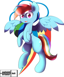 Size: 2020x2431 | Tagged: safe, artist:papibabidi, derpibooru import, rainbow dash, pegasus, pony, rearing, solo, spread wings