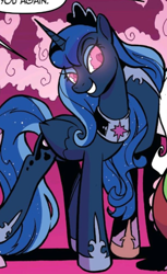 Size: 396x645 | Tagged: safe, idw, cosmos (character), discord, princess luna, alicorn, pony, spoiler:comic, spoiler:comic75, possessed