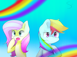 Size: 6307x4728 | Tagged: safe, artist:php69, derpibooru import, fluttershy, rainbow dash, pegasus, pony, absurd resolution, rainbow