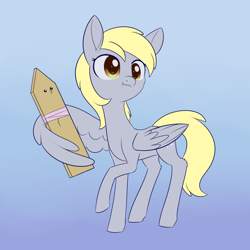 Size: 1356x1356 | Tagged: safe, artist:dusthiel, derpy hooves, pegasus, pony, atg 2020, gradient background, newbie artist training grounds, solo, wing hands, wings, wood