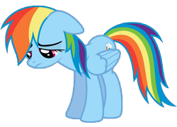 Size: 8192x5905 | Tagged: safe, artist:thatguy1945, rainbow dash, pegasus, pony, daring don't, absurd resolution, female, floppy ears, mare, sad, simple background, solo, transparent background, vector