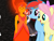 Size: 284x213 | Tagged: safe, derpibooru import, edit, edited screencap, screencap, fluttershy, rainbow dash, pegasus, pony, crossover, flame princess