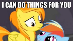 Size: 711x400 | Tagged: safe, derpibooru import, rainbow dash, spitfire, pegasus, pony, image macro, meme, sh-pony